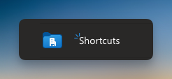 Blauwe OneDrive-map met een gebouwpictogram en de naam Shortcuts.