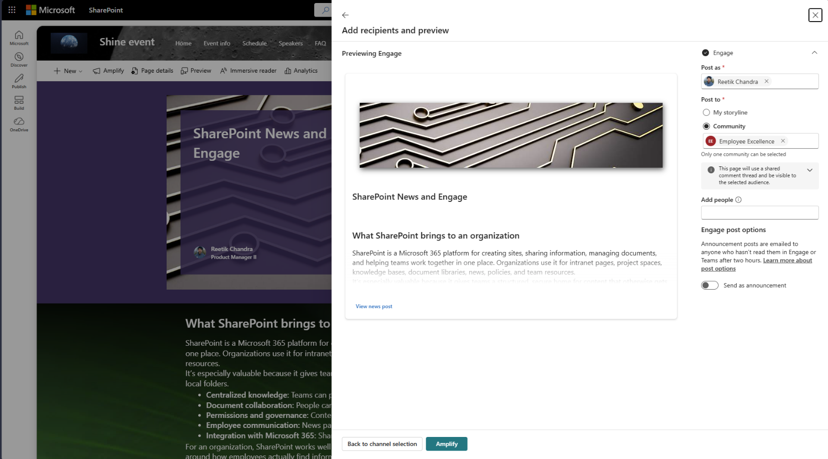 De SharePoint-publicatiestap om een Viva Engage-community of storyline te kiezen